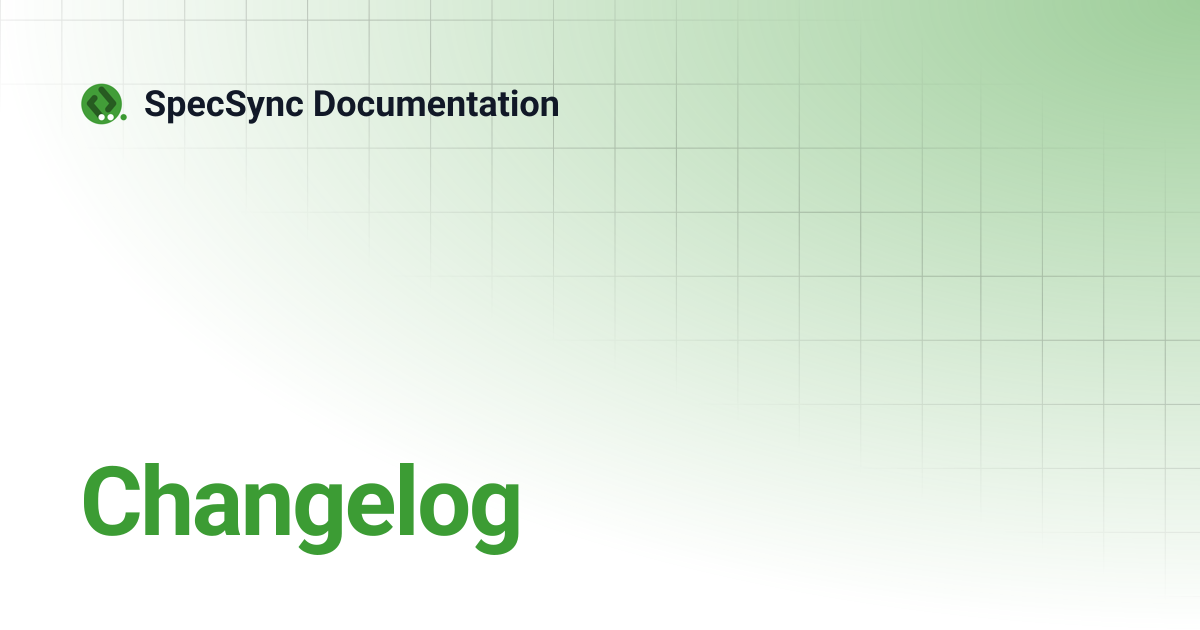 Changelog | Jira | SpecSync Documentation