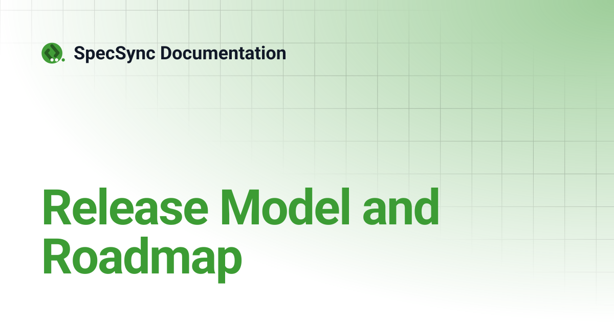 Release Model and Roadmap | SpecSync Documentation